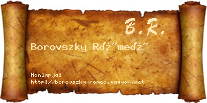 Borovszky Rómeó névjegykártya